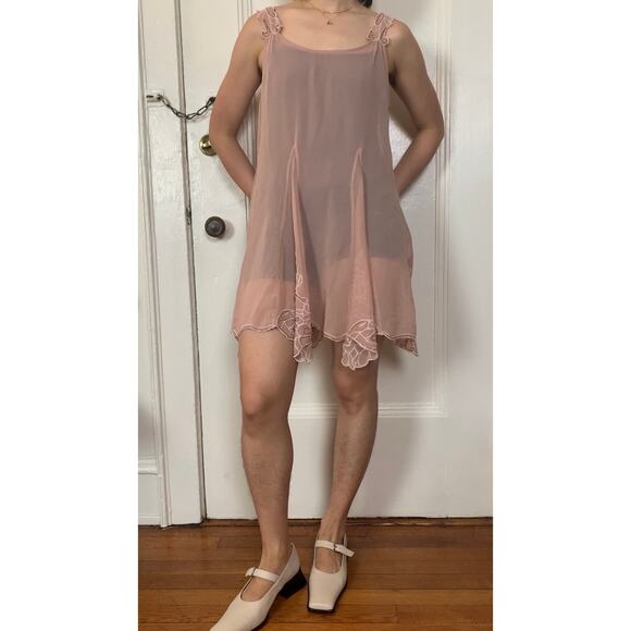 Free people floral pattern beaded sheer mini dress - Picture 5 of 5